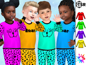 Sims 4 — Neon Cheetah Pajamas Top by Pelineldis — A cool pajamas top with cheetah print in neon colors for toddler boys