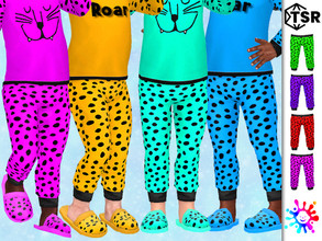 Sims 4 — Neon Cheetah Pajamas Pants by Pelineldis — Some cute pajamas pants with cheetah print in neon colors.