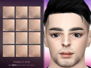 Sims 4 — Stubble 2 (HQ) by Caroll912 — A 12-swatch patchy male stubble in different tones of black, brown, red , grey,