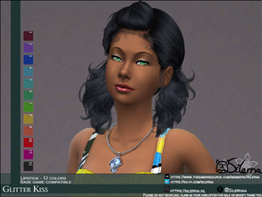 Sims 4 — Glitter Kiss by Silerna — - Base game compatible - Make-up - teen to elder - Located in Lipsticks - 12 different