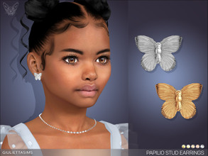 Sims 4 — Papilio Stud Earrings For Kids by feyona — Papilio Stud Earrings For Kids are butterfly-shaped earrings. They