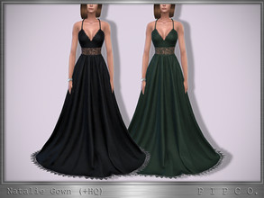 Sims 4 — Natalie Gown. by Pipco — A gown with lace in 15 colors. Base Game Compatible New Mesh All Lods HQ Compatible