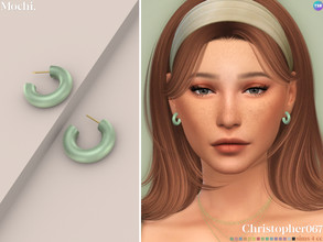 Sims 4 — Mochi Earrings by christopher0672 — This is a funky pair of super chunky pastel-colored acrylic hoop earrings!