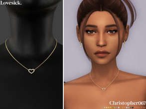 Sims 4 — Lovesick Necklace by christopher0672 — This is an adorable small necklace with a cute diamond-studded heart