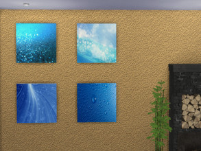 Sims 4 — Canvas in Blue by Morrii — A set of 8 blue canvas pictures