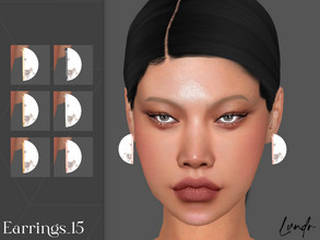 Sims 4 — Earrings_15 by LVNDRCC — Howlite, white stone earrings with gold, pink gold, black zirconium and silver detail.