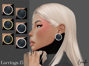 Sims 4 — Earrings_13 by LVNDRCC — Nuumite stone earrings with silver, platinum, black zirconium, yellow and pink gold