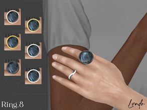 Sims 4 — Ring_8 by LVNDRCC — Nuumite ring in shiny metal frame. In silver, platinum. black zirconium, yellow and pink