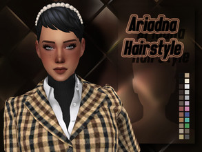 Sims 4 — Ariadna Hairstyle by _OPIA_ — Includes: All LODs All Hat Cuts Custom CAS Thumbnail <33
