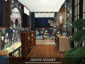 Sims 4 — Asian Aviary by dasie22 — Asian Aviary is a corridor and family playroom. Please, use code
