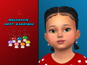 Sims 4 — Mushroom drop Earrings for Toddlers by simlasya — All LODs New mesh For toddlers 7 swatches HQ compatible Custom