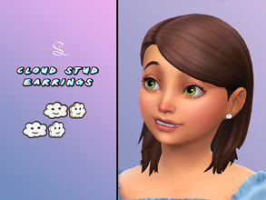 Sims 4 — Cloud stud Earrings for Kids by simlasya — For kids All LODs New mesh 4 swatches HQ compatible Custom thumbnail