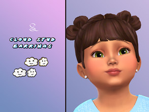 Sims 4 — Cloud stud Earrings for Toddlers by simlasya — All LODs New mesh For toddlers 4 swatches HQ compatible Custom