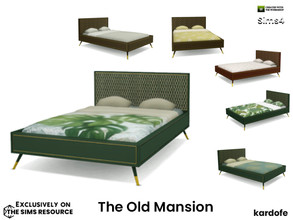 Sims 4 — kardofe_ The Old Mansion_Bed by kardofe — Double bed, retro-inspired, in six different versions