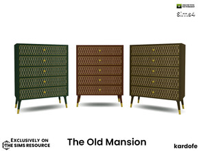 Sims 4 — kardofe_ The Old Mansion_Dresser by kardofe — Retro-inspired five-drawer chest of drawers, in three different
