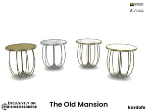 Sims 4 — kardofe_ The Old Mansion_Side table by kardofe — Marble and metal side table, in four different versions