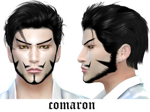 Sims 4 — one piece dracule mihawk beard facial hair anime by comaron — includes beard, eyebrows and eyeliner found in: