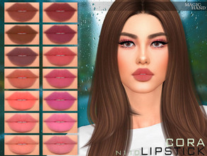 Sims 4 — [Patreon] Cora Lipstick N110 by MagicHand — Matte lips with teeth in 16 colors - HQ Compatible. Preview - CAS