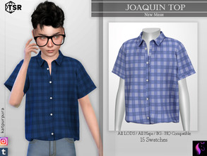 Sims 4 — Joaquin Top by KaTPurpura — Boys Plaid Short Sleeve Shirt