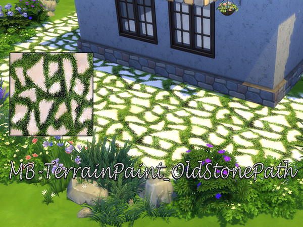 Sims 4 — MB-TerrainPaint_OldStonePath by matomibotaki — MB-TerrainPaint_OldStonePath rregular natural stones embedded in