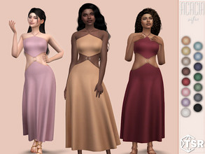 Sims 4 — Acacia Dress by Sifix2 — A boho style dress available in 15 earthy colors for teen, young adult and adult sims.