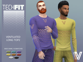 Sims 4 — TechFit Long Top 2 by SimmieV — Another amazing ventilated top to maximize your workout performance. Stylish