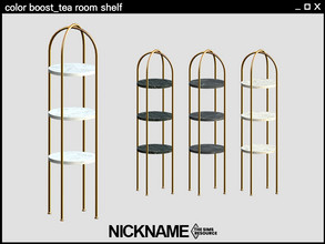 Sims 4 — color boost_tea room shelf by NICKNAME_sims4 — 9 package files. -color boost_tea room chair ver1 -color