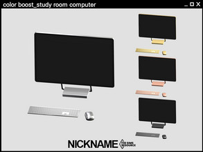 Sims 4 — color boost_study room computer by NICKNAME_sims4 — 8 package files. -study room desk -study room computer