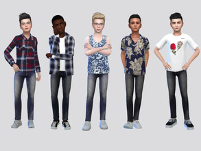 Sims 4 — Danny Regular Fit Jeans Boys by McLayneSims — TSR EXCLUSIVE Standalone item 4 Swatches MESH by Me NO RECOLORING