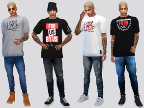 Sims 4 — Large FUBU Tees by McLayneSims — TSR EXCLUSIVE Standalone item 8 Swatches MESH by Me NO RECOLORING Please don't