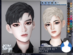 Sims 4 — TS4 Male Hairstyle_Astra(Maxis Match) by KIMSimjo — New Hair Mesh(Maxis Match) Male T-E 24 Swatches(EA Colors