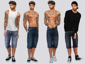 Sims 4 — Zack Denim Shorts by McLayneSims — TSR EXCLUSIVE Standalone item 5 Swatches MESH by Me NO RECOLORING Please