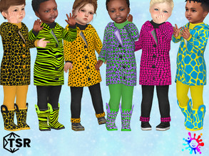 Sims 4 — Neon Safari Raincoat - Needs EP Seasons by Pelineldis — Six great raincoats with safari fur print for toddler