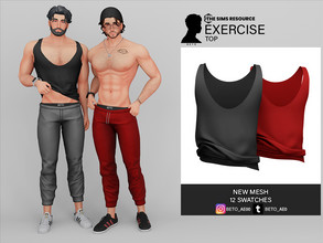 Sims 4 — Exercise (Top) by Beto_ae0 — Sports shirt with many colors, hope you like it - 12 colors -