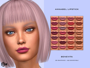 Sims 4 — Annabel Lipstick [HQ] by Benevita — Annabel Lipstick HQ Mod Compatible 28 Swatches I hope you like! :)