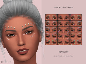 Sims 4 — Maria Face Gems [HQ] by Benevita — Maria Face Gems HQ Mod Compatible 15 Swatches I hope you like! :)