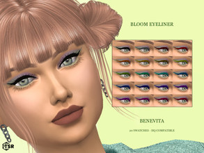 Sims 4 — Bloom Eyeliner [HQ] by Benevita — Bloom Eyeliner HQ Mod Compatible 20 Swatches I hope you like! :)