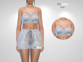 Sims 4 — Fitness Top by Puresim — Athletic criss cross top.