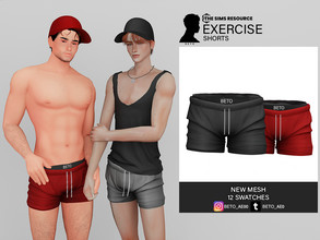 Sims 4 — Exercise (Shorts) by Beto_ae0 — Sports shorts for men, hope you like it - 12 colors - New Mesh - All Lods - All