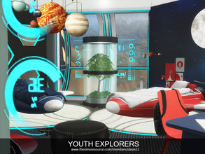 Sims 4 — Youth Explorers by dasie22 — Youth Explorers is a fantastic bedroom for young sims. The room is built on an