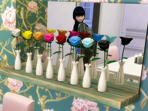 Sims 4 — Rose by Samsoninan — A single rose in a glossy, off white vase and the rose comes in 8 different colors!