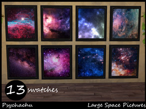 Sims 4 — Space Pictures (Basegame) by Psychachu — -- 13 Swatches -- Beautiful Space Images -- Black Frame