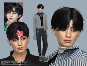 Sims 4 — V - Kim Taehyung - BTS (request) by starafanka — DOWNLOAD EVERYTHING IF YOU WANT THE SIM TO BE THE SAME AS IN