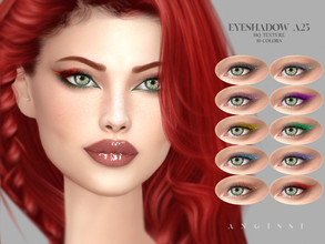 Sims 4 — Eyeshadow A25 by ANGISSI — Previews made with HQ mod -10 colors -HQ compatible -female -Custom thumbnail -Works