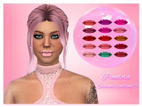 Sims 4 — Simone lipstick by Pandorassims4cc — Standalone Custom thumbnail 17 color options