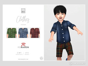 Sims 4 — Denim Shirt 01 for Toddler  by remaron — Denim shirt for Toddler in The Sims 4 ReMaron_T_DenimShirt 01 NEW MESH