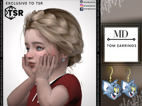 Sims 4 — TOM EARRINGS TODDLER by Mydarling20 — new mesh base game compatible all lods all maps 1 color The texture of