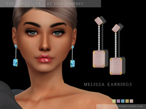 Sims 4 — Melissa Earrings by Glitterberryfly — An emerald cut earring with diamonds. 