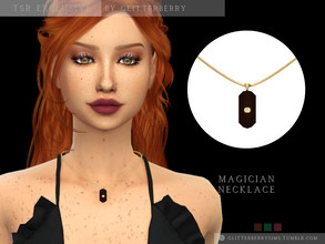 Sims 4 — Magician Necklace by Glitterberryfly — A gorgeous gem necklace with a diamond encrusted on it