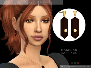 Sims 4 — Magician Earrings by Glitterberryfly — A gem with a diamond.